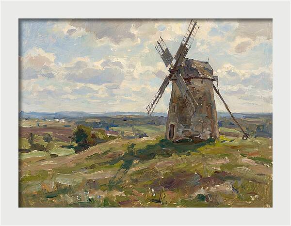 Stone Windmill Under Cloudy Skies