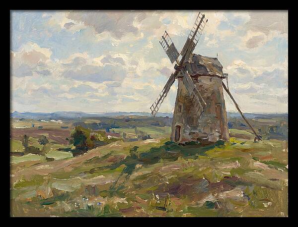 Stone Windmill Under Cloudy Skies