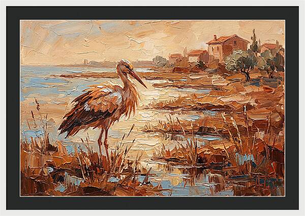 Stork By The Mediterranean Shore