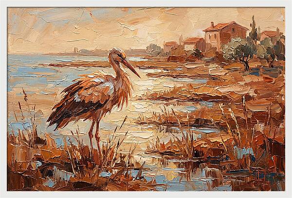 Stork By The Mediterranean Shore