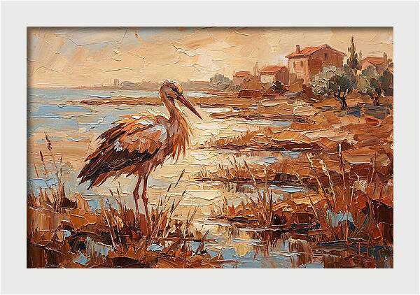 Stork By The Mediterranean Shore