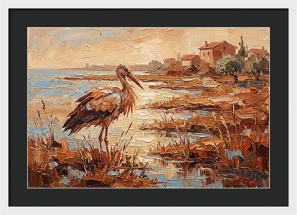 Stork By The Mediterranean Shore
