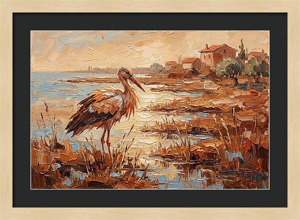 Stork By The Mediterranean Shore