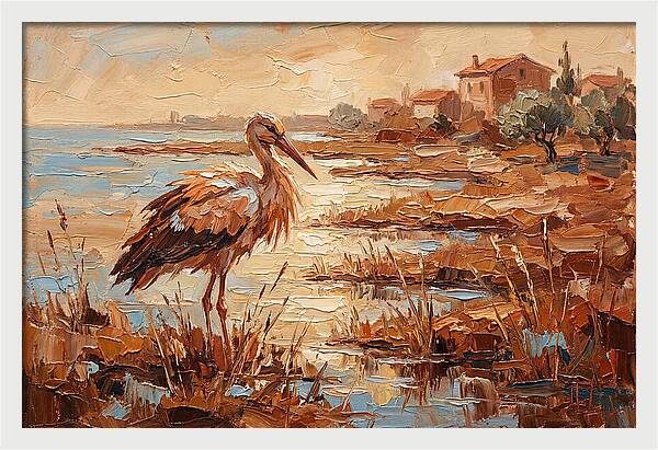 Stork By The Mediterranean Shore