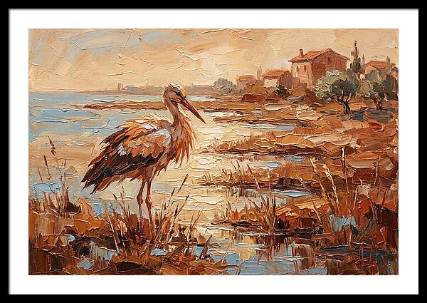 Stork By The Mediterranean Shore