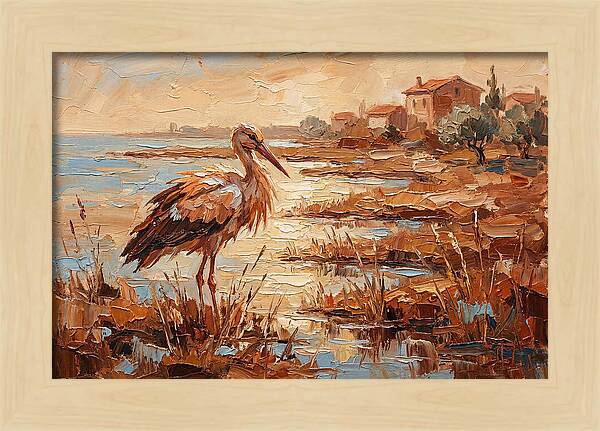 Stork By The Mediterranean Shore