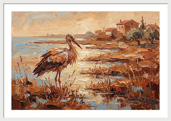 Stork By The Mediterranean Shore