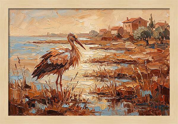 Stork By The Mediterranean Shore