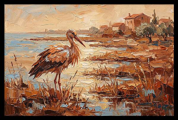 Stork By The Mediterranean Shore