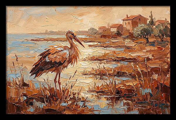 Stork By The Mediterranean Shore
