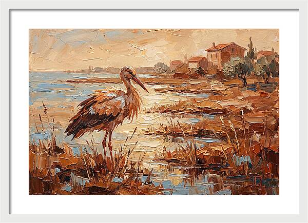 Stork By The Mediterranean Shore