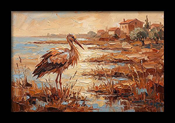 Stork By The Mediterranean Shore