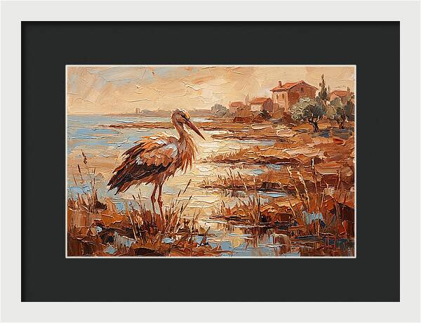 Stork By The Mediterranean Shore
