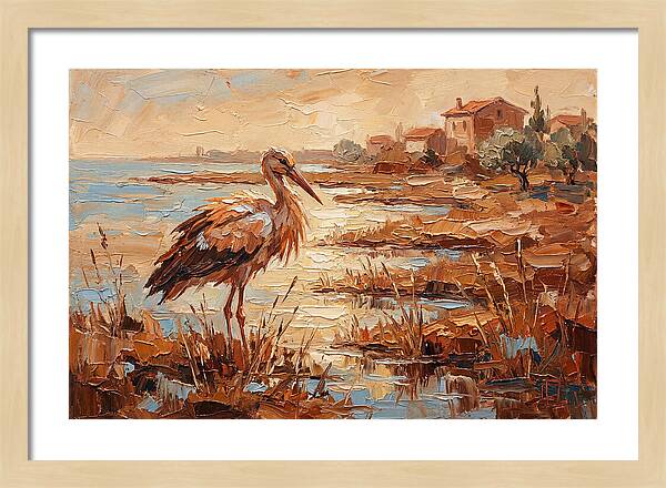 Stork By The Mediterranean Shore