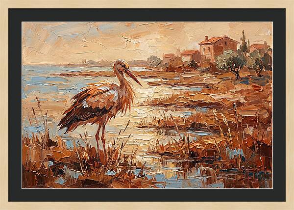 Stork By The Mediterranean Shore