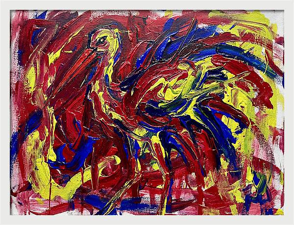 Stork In Bold Colors