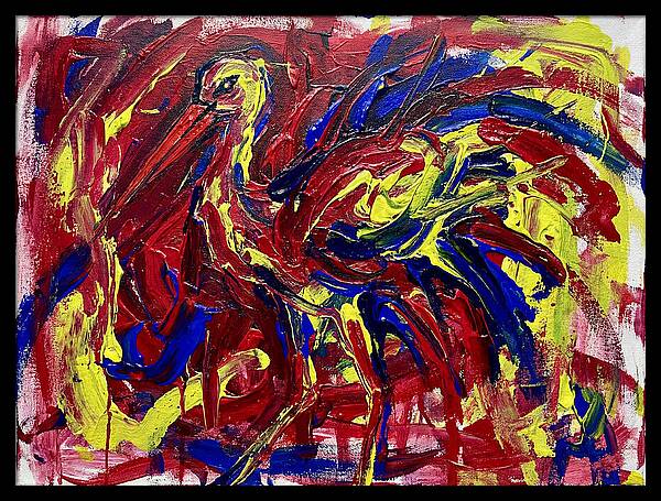 Stork In Bold Colors