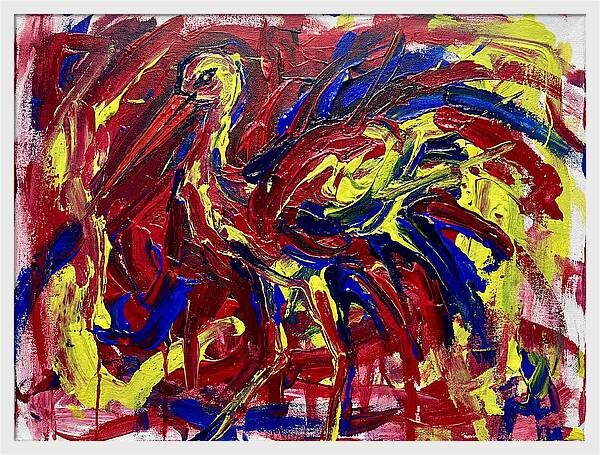 Stork In Bold Colors