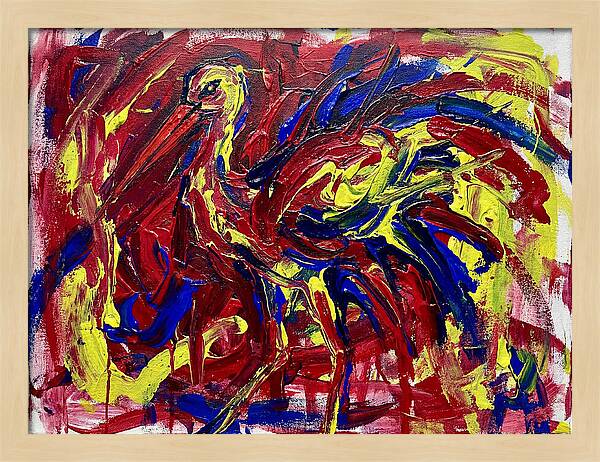 Stork In Bold Colors