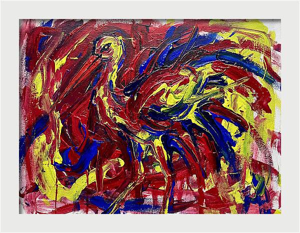 Stork In Bold Colors