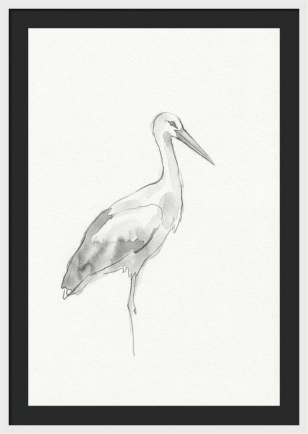 Stork In Minimalist Style