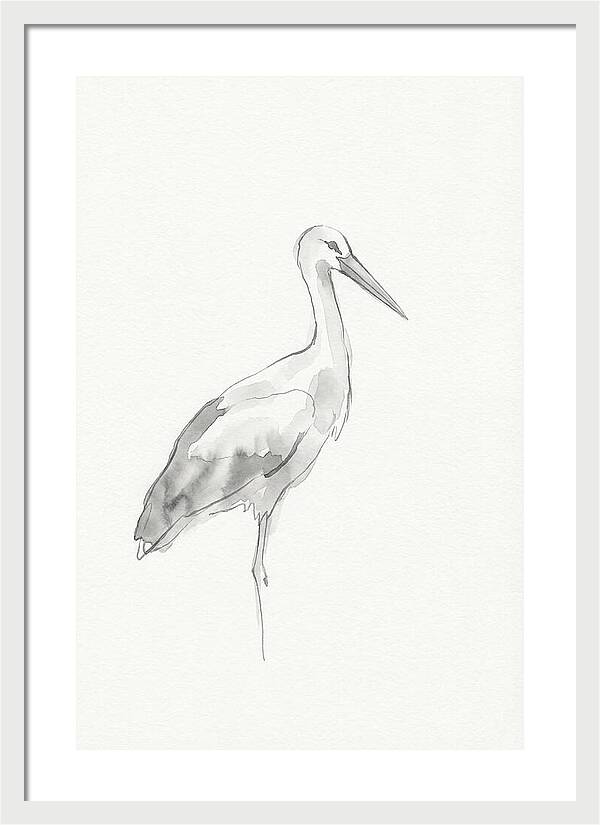Stork In Minimalist Style