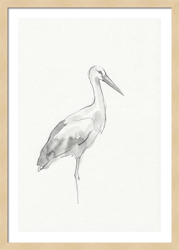 Stork In Minimalist Style