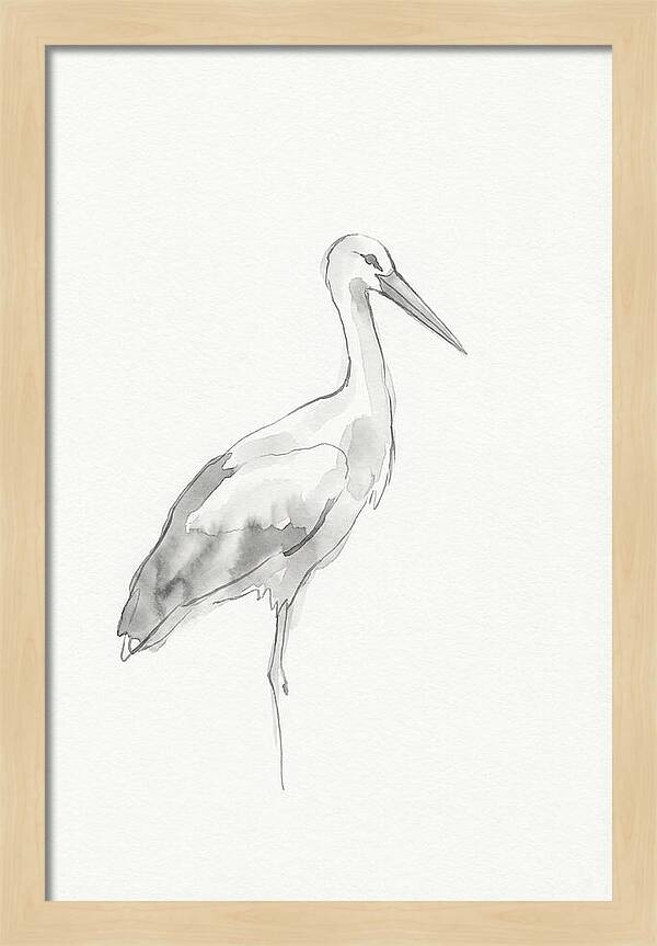 Stork In Minimalist Style