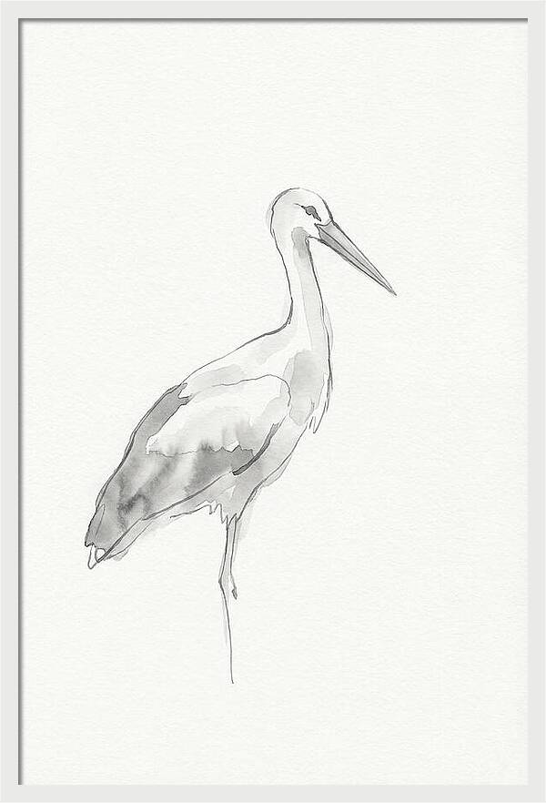 Stork In Minimalist Style