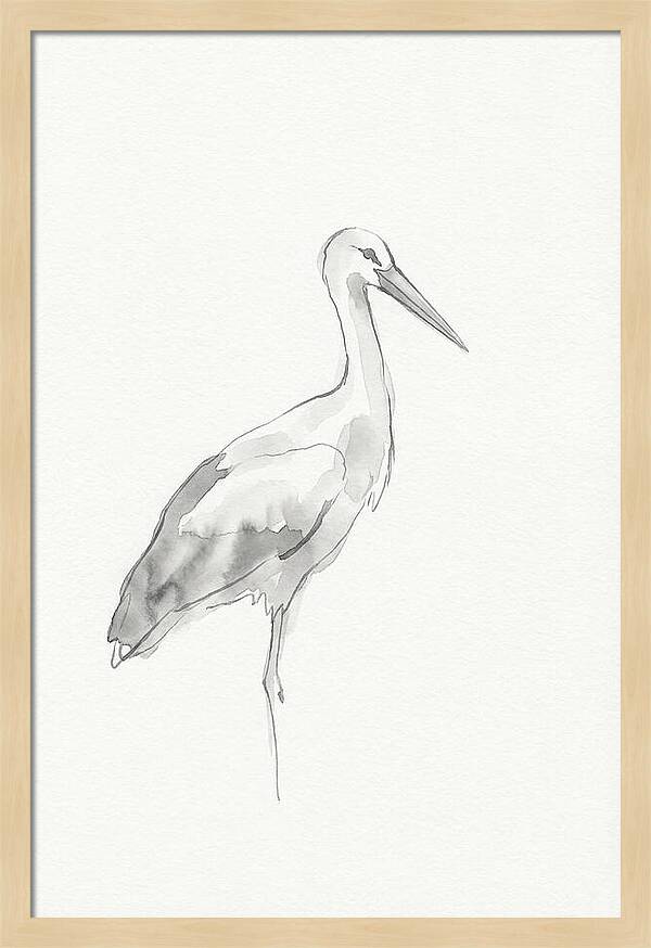 Stork In Minimalist Style