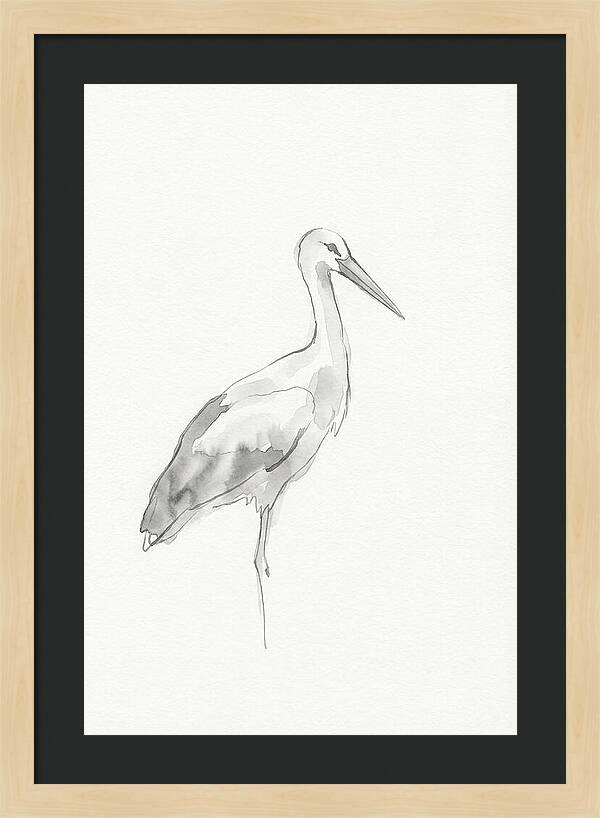 Stork In Minimalist Style