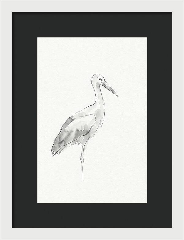 Stork In Minimalist Style