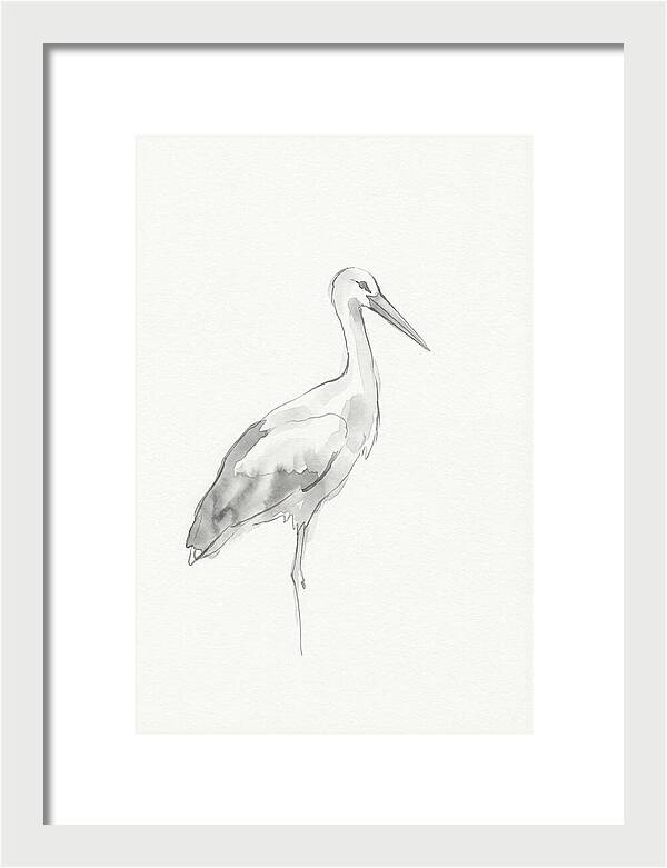 Stork In Minimalist Style