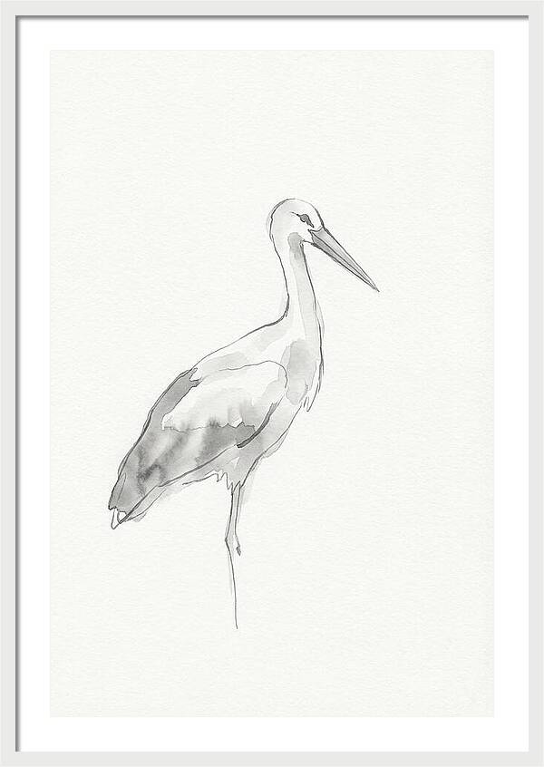 Stork In Minimalist Style