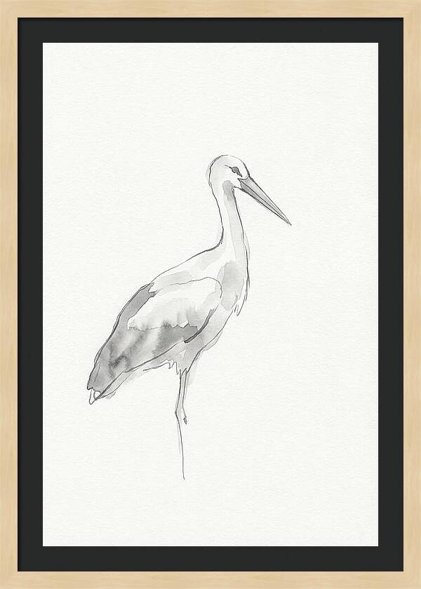 Stork In Minimalist Style