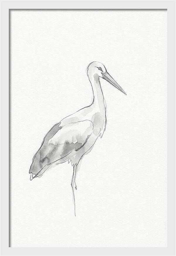 Stork In Minimalist Style