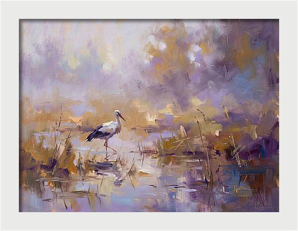 Stork In Serene Wetlands