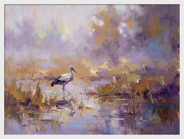 Stork In Serene Wetlands