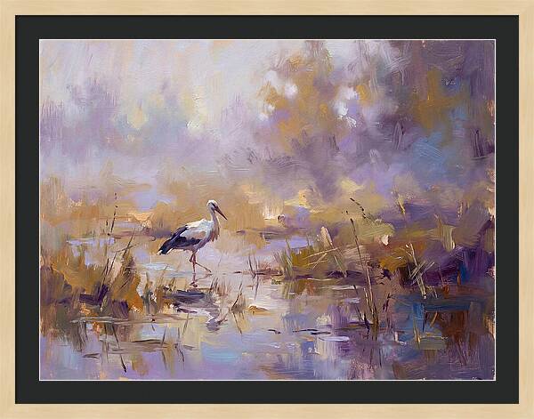 Stork In Serene Wetlands