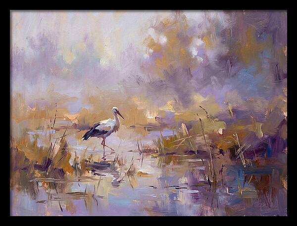 Stork In Serene Wetlands