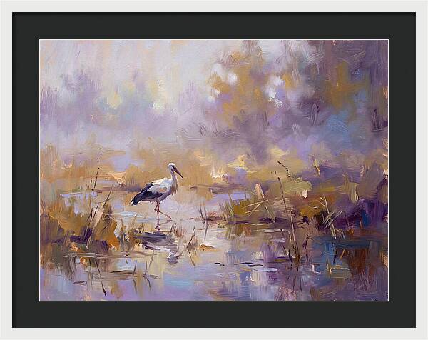 Stork In Serene Wetlands
