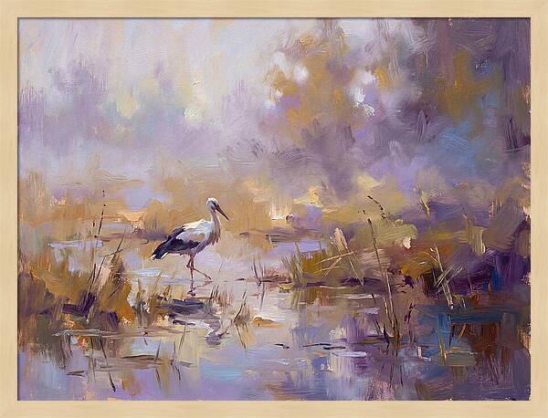 Stork In Serene Wetlands