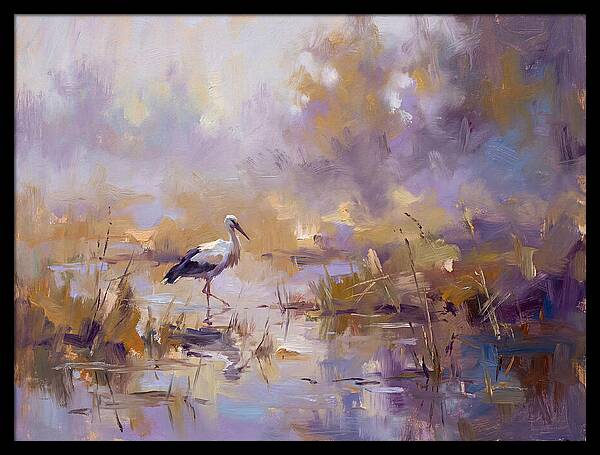 Stork In Serene Wetlands