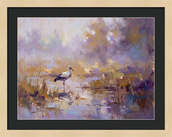Stork In Serene Wetlands