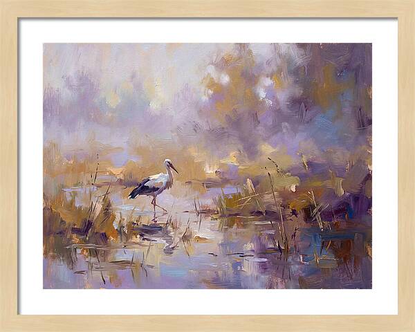 Stork In Serene Wetlands