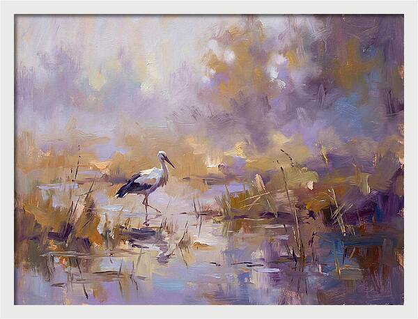 Stork In Serene Wetlands