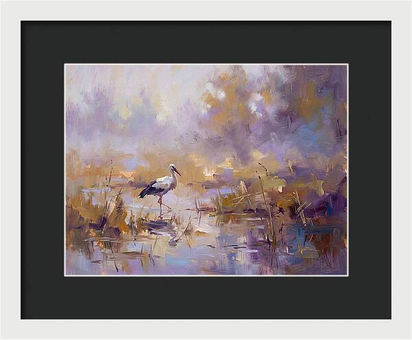 Stork In Serene Wetlands
