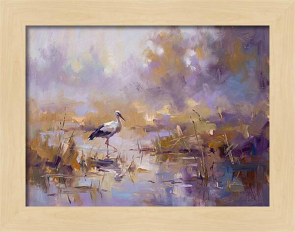 Stork In Serene Wetlands