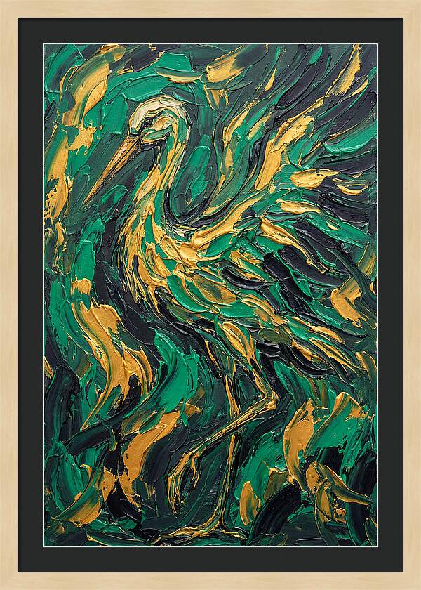 Stork In Vibrant Greens