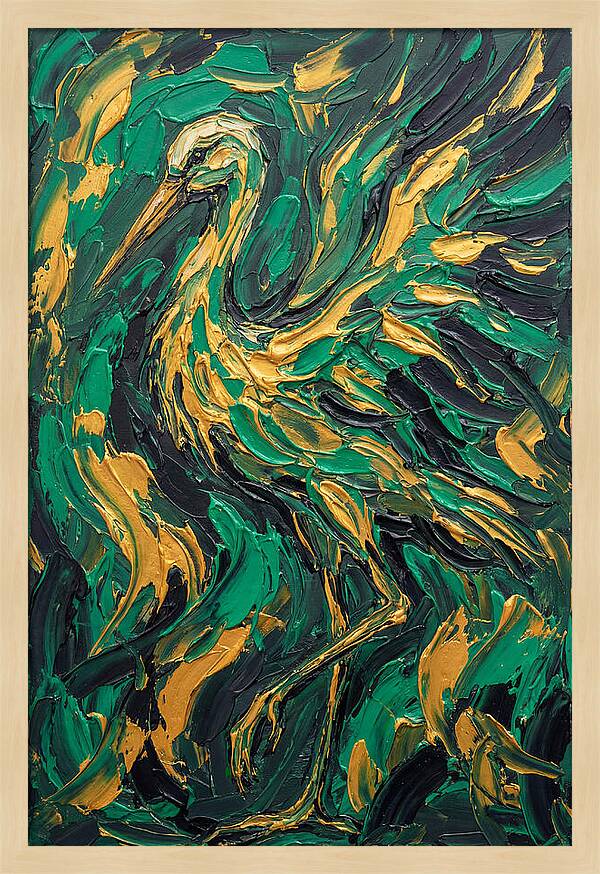 Stork In Vibrant Greens